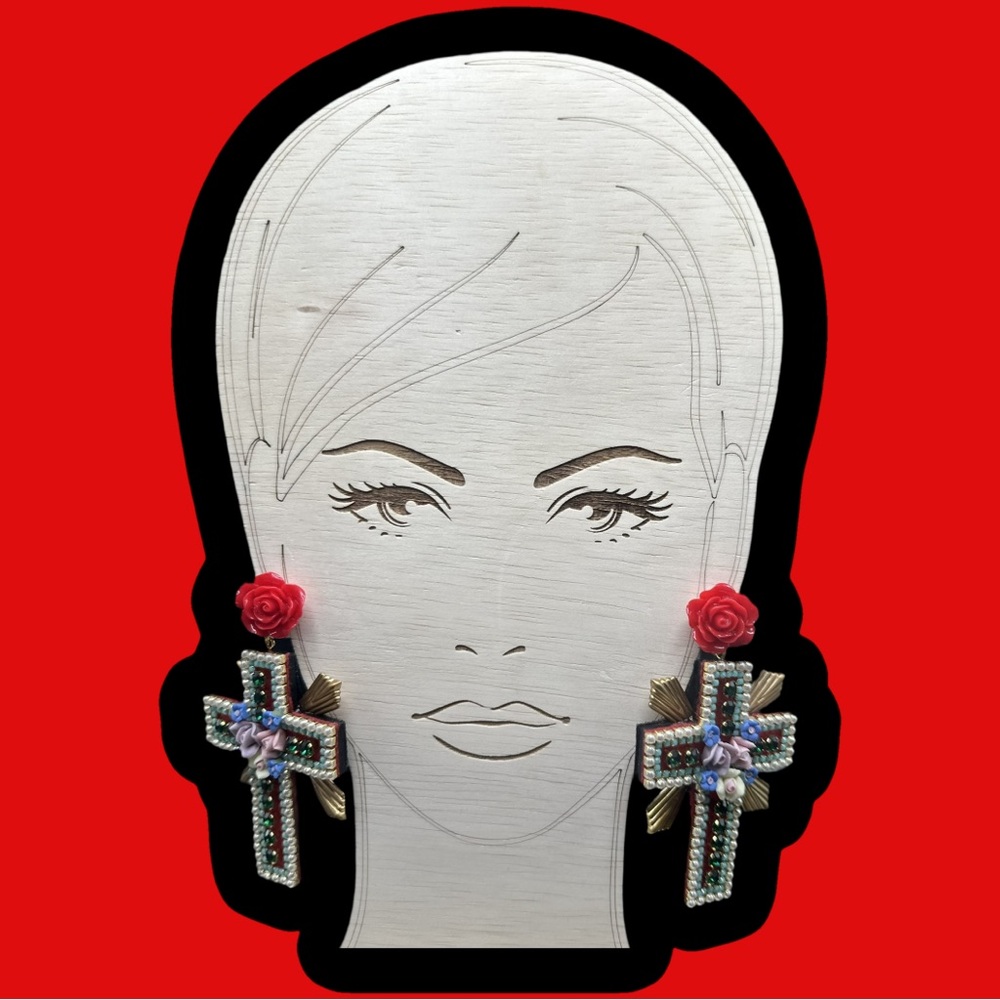 Couture Earrings - Don't Cross Me